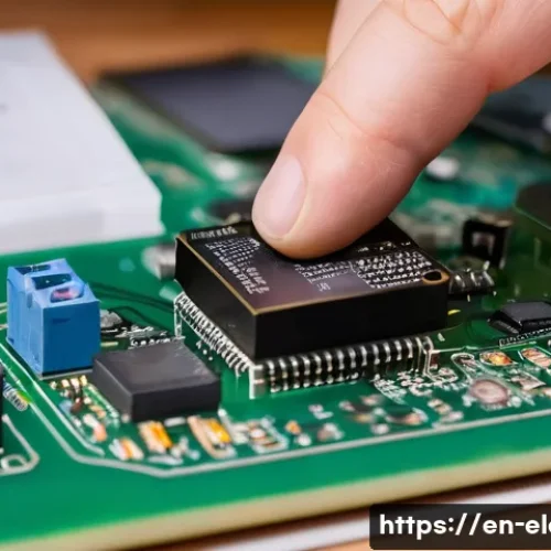 전자기기 취업 준비 체크리스트 - A detailed close-up scene of a modern electronics workspace featuring a skilled engineer soldering c...